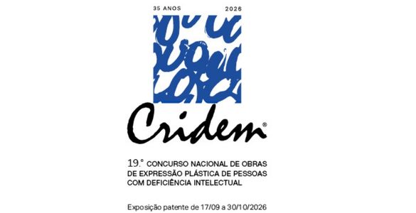Cartaz promocional da 19.ª edição do Concurso Nacional de Obras de Expressão Plástica de Pessoas com Deficiência Intelectual, organizado pela Cridem. No topo destaca-se o logótipo dos 35 anos da instituição e a indicação 